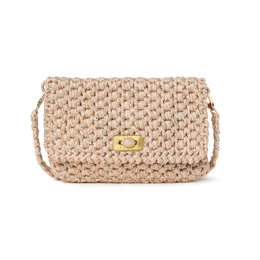 Merrichase woven clutch in biege